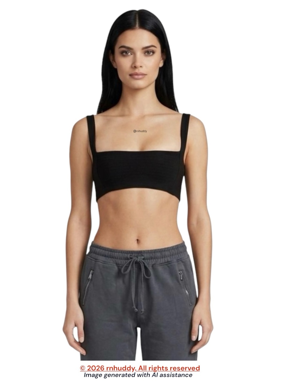House of CB S black luciana pleated crop top